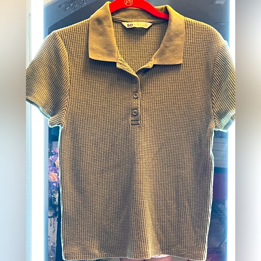 Olive green button shirt